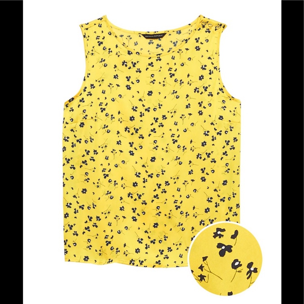 Floral Button-Shoulder Shell